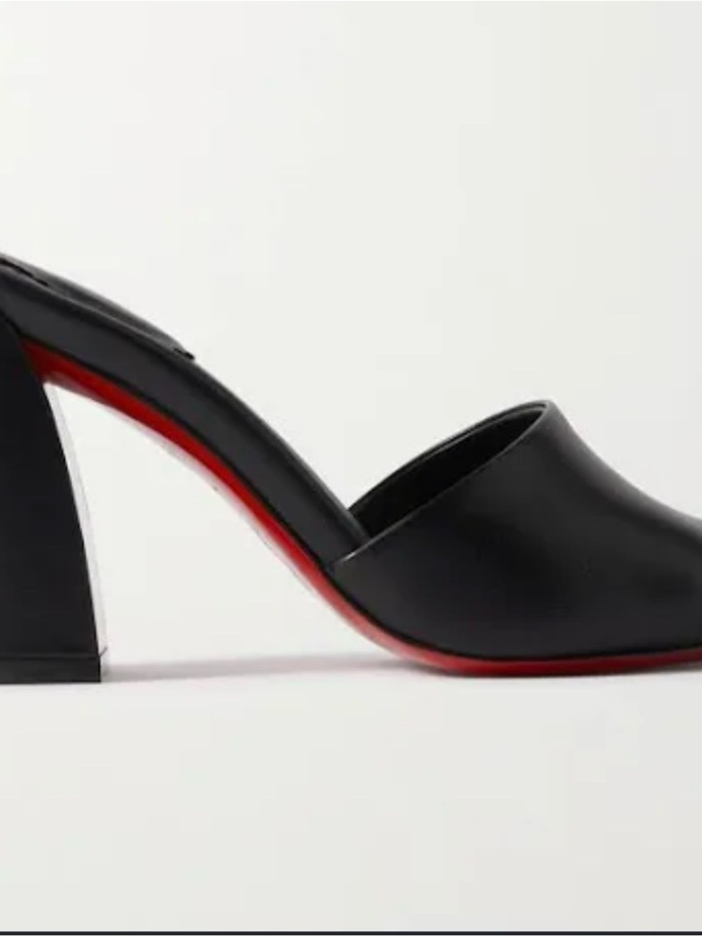 Louboutin Black High-Heel Mule with Red Sole